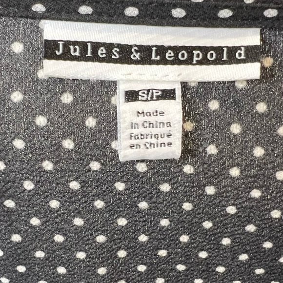 Jules & Leopold Womens Ruffle Sleeve Polka Dot Top Blouse Size S Black - Picture 5 of 5